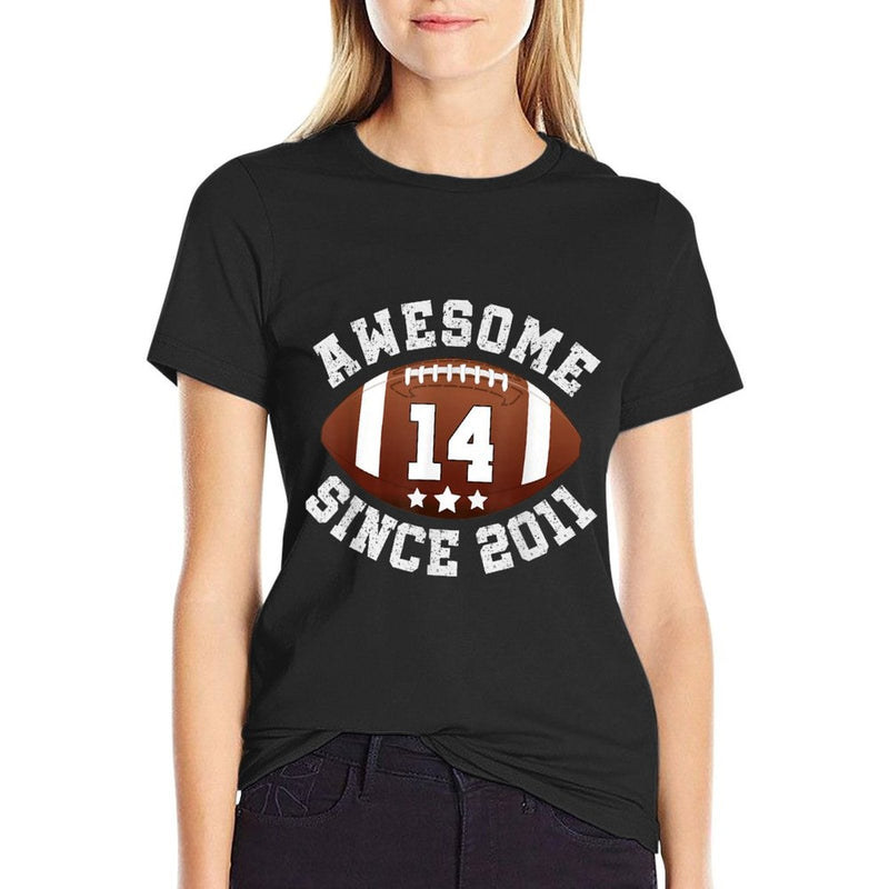 Awesome Since 2011 14 Year Old Football Player 14th Birthday  Lightweight T-Shirt