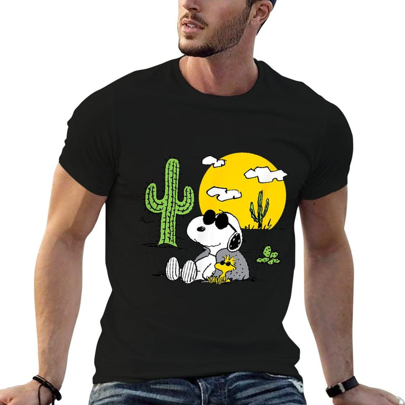 Peanuts - Summer - Snoopy  Woodstock Desert  Oversized Silhouette T-Shirt