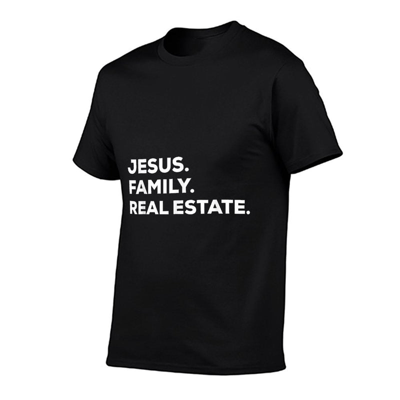 Jesus. Family. Real Estate.  Simple Christian Realtor  Trendy Pattern T-Shirt