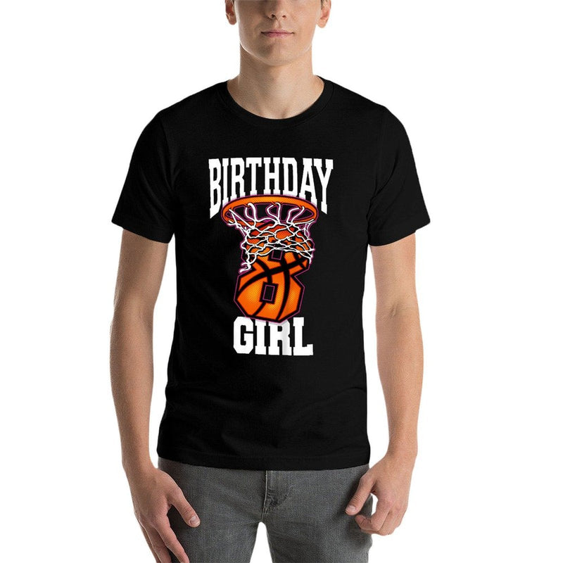 Kids 8th Birthday  Basketball For Girl  8 Years Old  Relaxed-fit T-Shirt