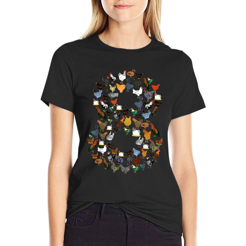 8th Birthday Outfit Girl Boy Eight Year Old Farm Chicken  Stretchy T-Shirt