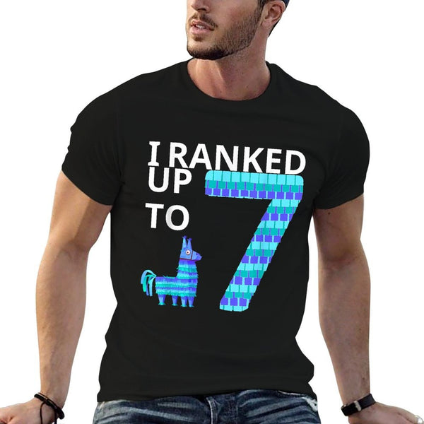 I Ranked Up To 7 Birthday Video Game Llama Piñata Birthday  Summer-ready Fabric T-Shirt
