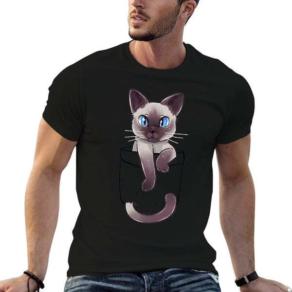 Pocket Cute Siamese Cat Kitten  Durable T-Shirt