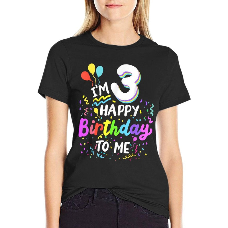 I'm 3 Happy Birthday To Me Three Years Old 3rd Bday Party  Polyester Blend T-Shirt