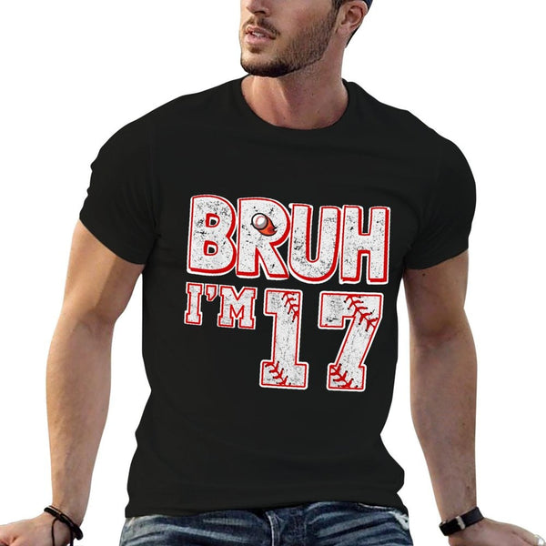 Bruh I'm 17 Years Old Boy Baseball It's My 17th Birthday  Oversized Silhouette T-Shirt