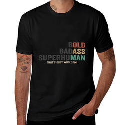 Bold Badass Superhuman Funny Sarcastic Old Man Fathers Day  Oversized Silhouette T-Shirt