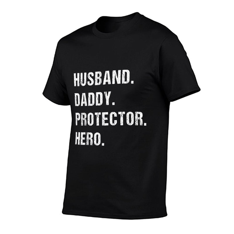 Husband Daddy Protector Hero Fathers Day Gift For Dad Wife  Breathable T-Shirt