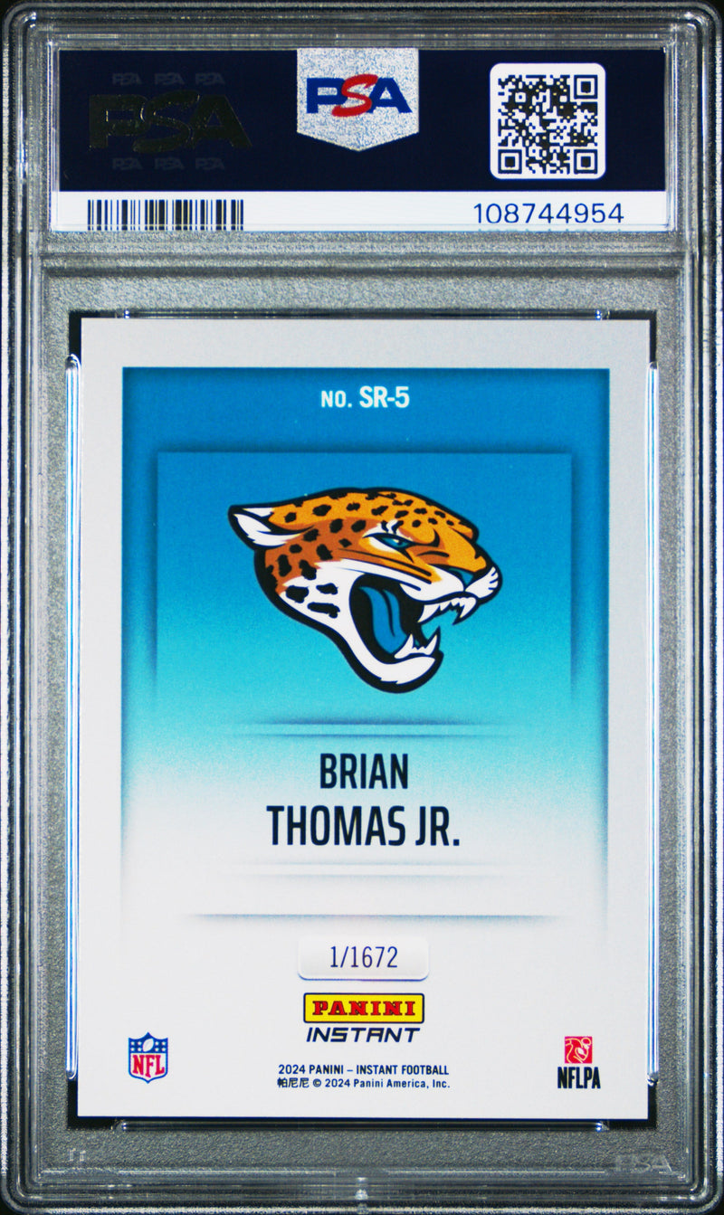 Graded 2024 Panini Instant Brian Thomas Jr #SR5 Studio Rookies Rookie RC Football Card PSA 10 Gem Mint