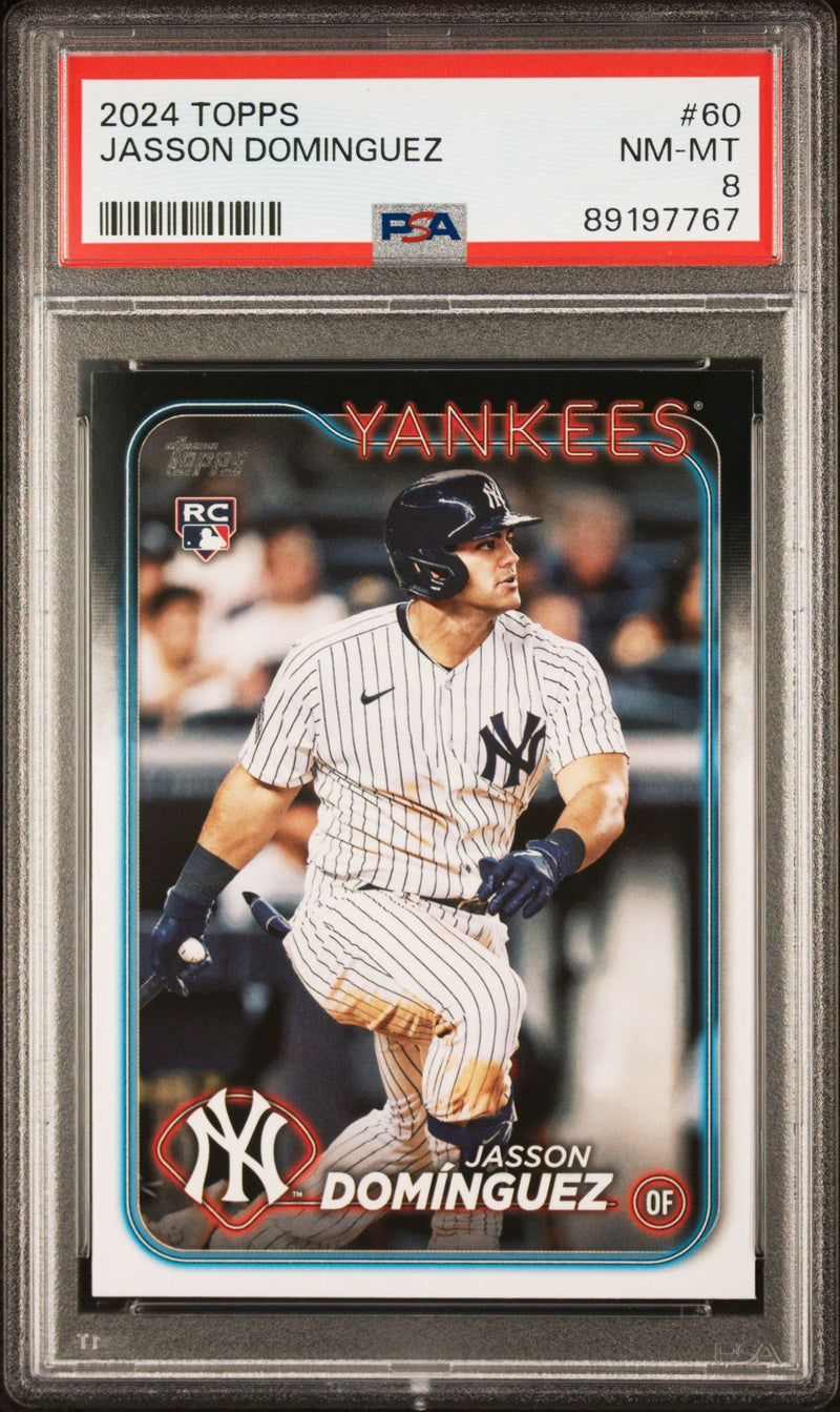 Graded 2024 Topps Jasson Dominguez #60 Rookie RC Baseball Card PSA 8 Near Mint