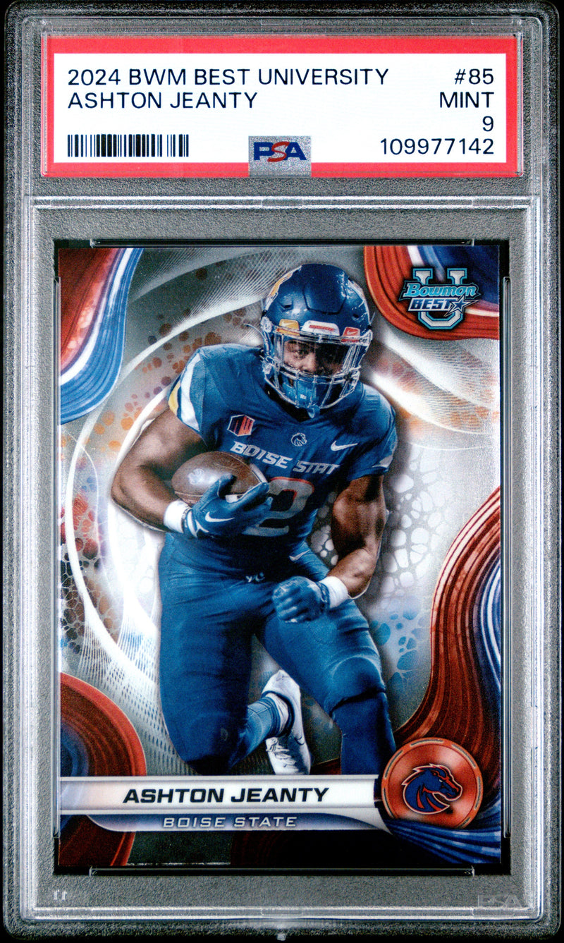 Graded 2024 Topps Bowmans Best University Ashton Jeanty #85 Rookie RC Football Card PSA 9 Mint