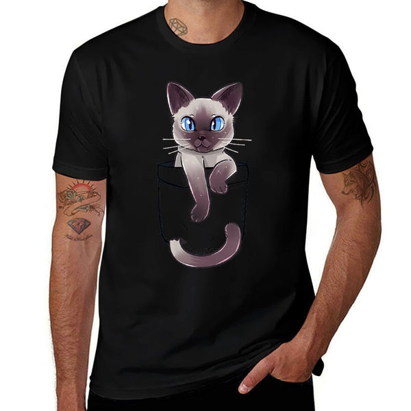 Pocket Cute Siamese Cat Kitten  Durable T-Shirt