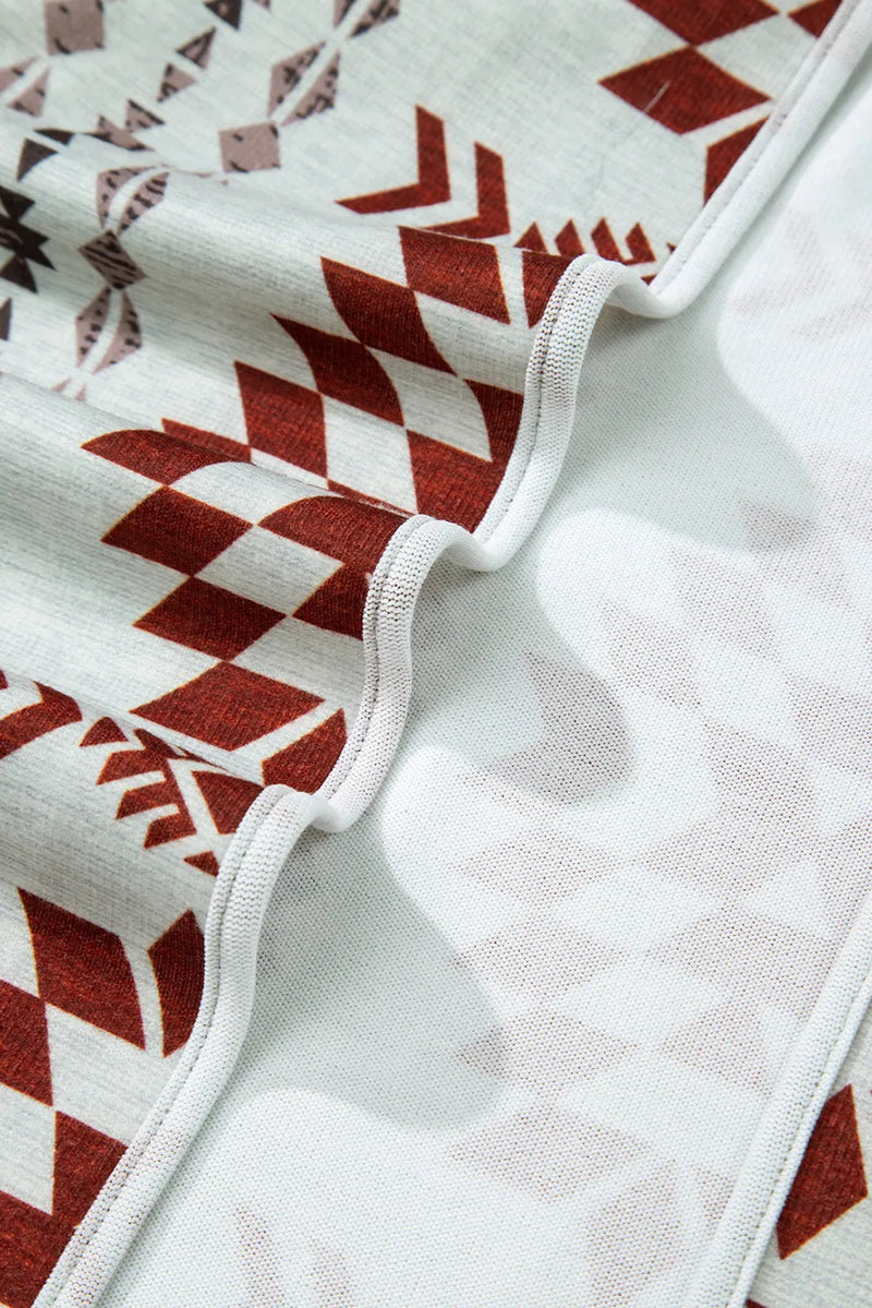 Haley Geometric Long Sleeve Duster