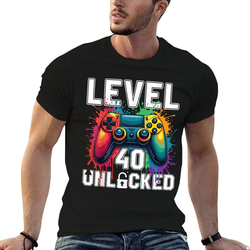 Level 40 Unlocked Funny Video Game Theme 40th Birthday  Odor-resistant T-Shirt