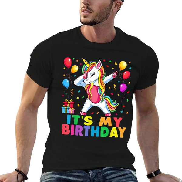 It&#39;s My Birthday for Girls Unicorn Dabbing Party Gift  Fade-proof Color T-Shirt