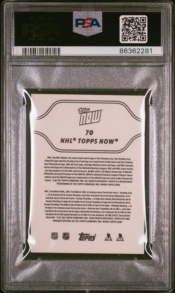 Graded 2023 Topps Now NHL Connor Bedard #70 Stickers Rookie RC Hockey Card PSA 10 Gem Mint