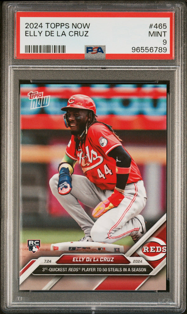Graded 2024 Topps Now Elly De La Cruz #465 Rookie RC Baseball Card PSA 9 Mint