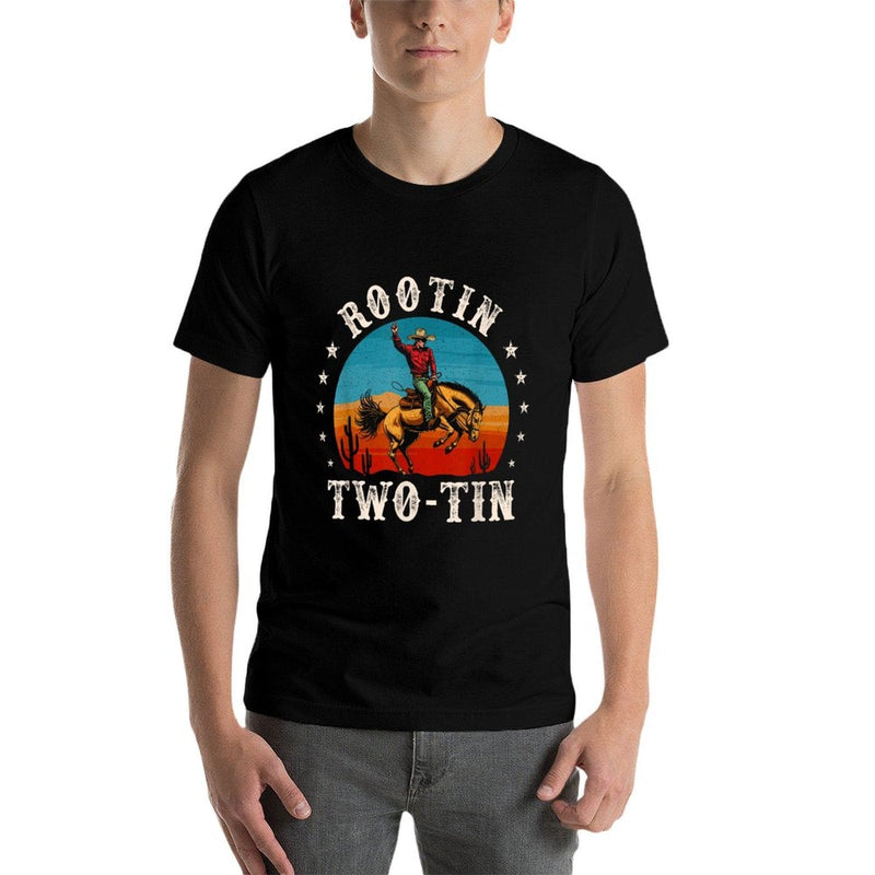 Rootin Two-tin Cowboy 2nd Birthday 2 Year Old Boy Rodeo Bday  Cotton T-Shirt