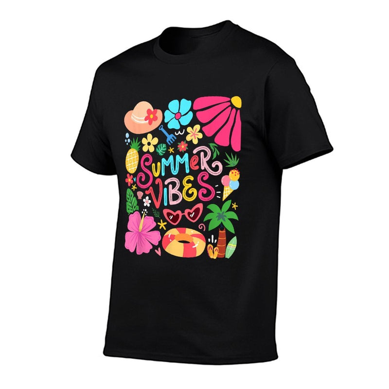 Boho Flower Hello Summer Vibes Funny Beach Life Men Women  Odor-resistant T-Shirt