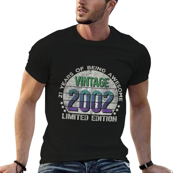 Vintage 2002 21 Year Old Gifts Limited Edition 21st Birthday  Durable T-Shirt