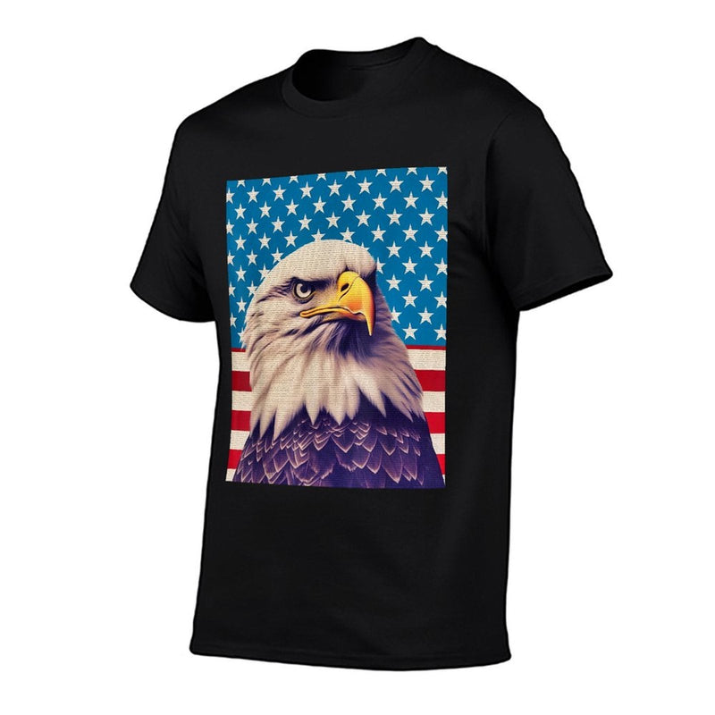 July 4th Independence Day Fourth of July Op Art Bald Eagle  Eco-friendly Material T-Shirt