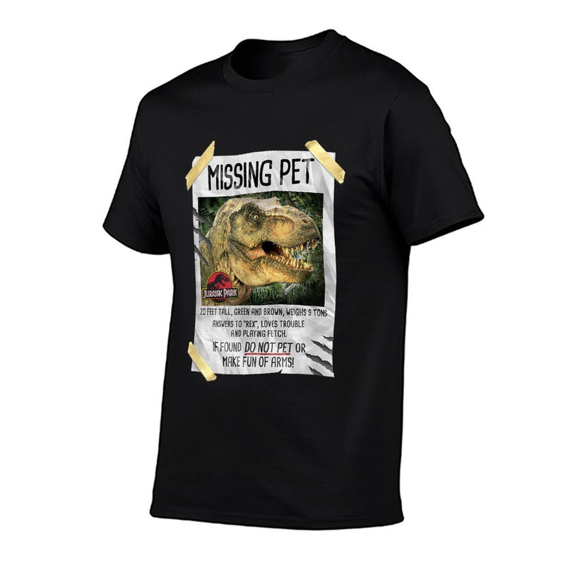 Jurassic Park Missing Pet T-Rex Poster Taped  Tagless Design T-Shirt