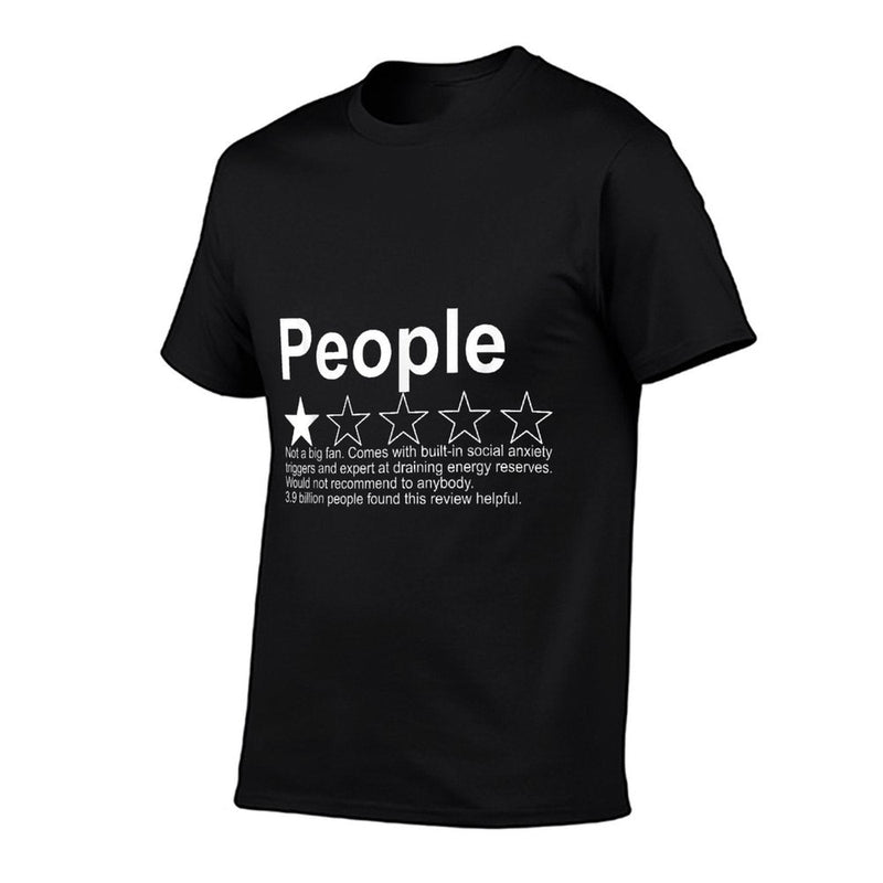 People One Star Rating Would Not Recommend Funny Introverts  Oversized Silhouette T-Shirt