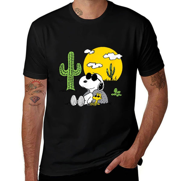 Peanuts - Summer - Snoopy  Woodstock Desert  Oversized Silhouette T-Shirt