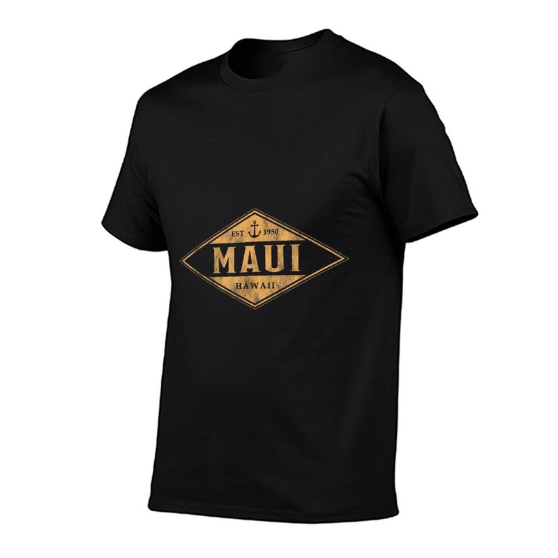 Maui Hawaii Souvenir Vacation Vintage Badge Mens Womens  Slim-fit Cut T-Shirt