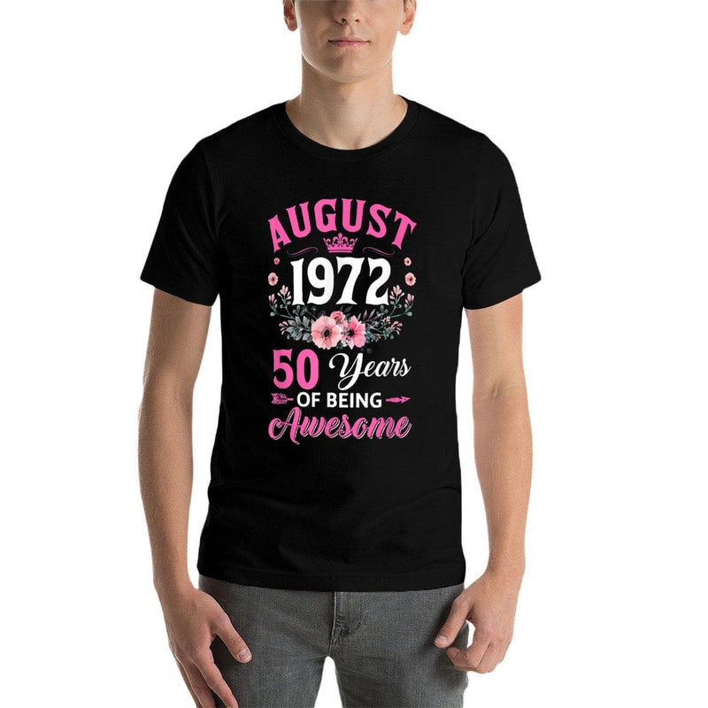 50 Year Old Made In August 1972 50Th Birthday Women  Tagless Design T-Shirt