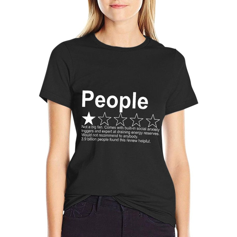 People One Star Rating Would Not Recommend Funny Introverts  Oversized Silhouette T-Shirt
