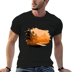 Timeless Mountain, Nature Trees And Forest  Trendy Pattern T-Shirt