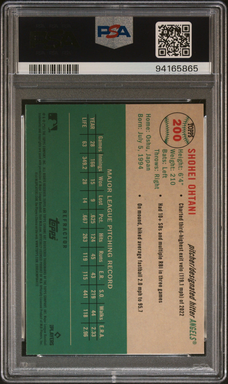 Graded 2023 Topps Platinum Anniversary Shohei Ohtani #200 Refractor Baseball Card PSA 10 Gem Mint