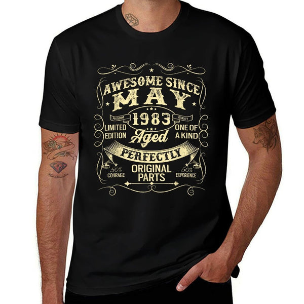 Awesome Since May 1983 Year Of Birth Birthday 1983 Vintage Comfortable T-Shirt