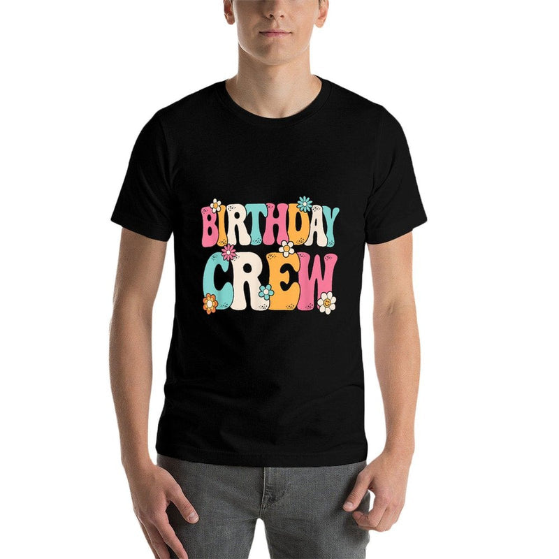Groovy Birthday Crew Men Women Boys Girlsns Kids  Polyester Blend T-Shirt