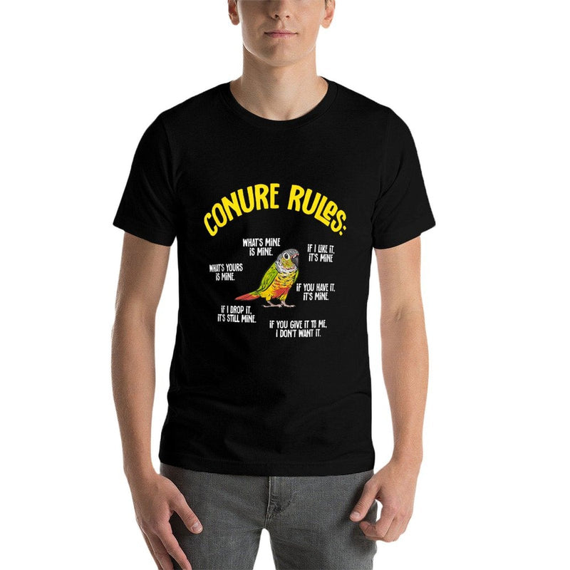 Green Cheek Conure Parrot Bird Conure Rules  Trendy Pattern T-Shirt