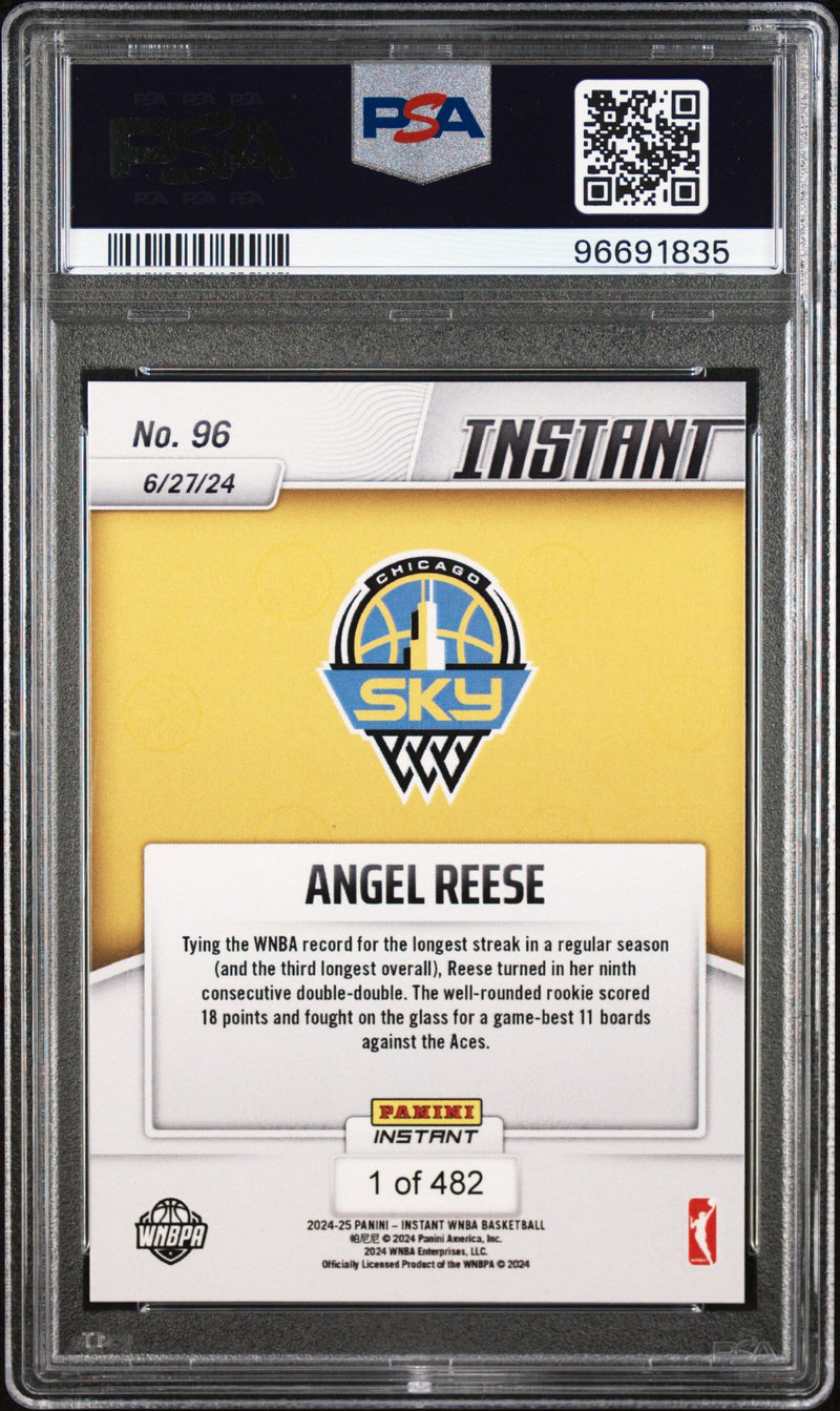 Graded 2024 Panini Instant WNBA Angel Reese #96 Rookie RC Basketball Card PSA 8 Near Mint