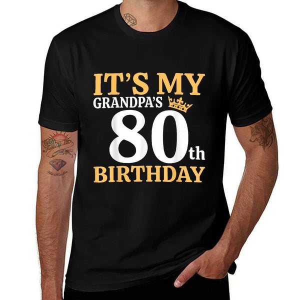 It's My Grandpa's 80th Birthday 80 Years Old Grandpa's Bday  Polyester Blend T-Shirt