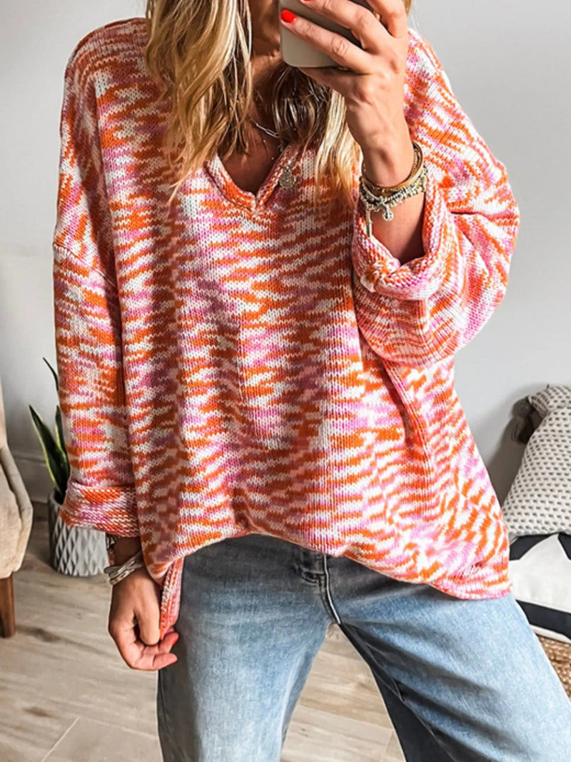 Multi-Color V-Neck Sweater