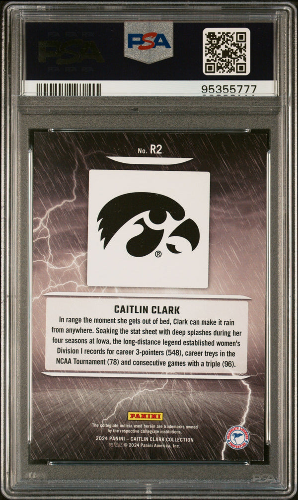 Graded 2024 Panini Caitlin Clark Collection Caitlin Clark #R2 Reigning 3's Target Rookie RC Basketball Card PSA 9 Mint