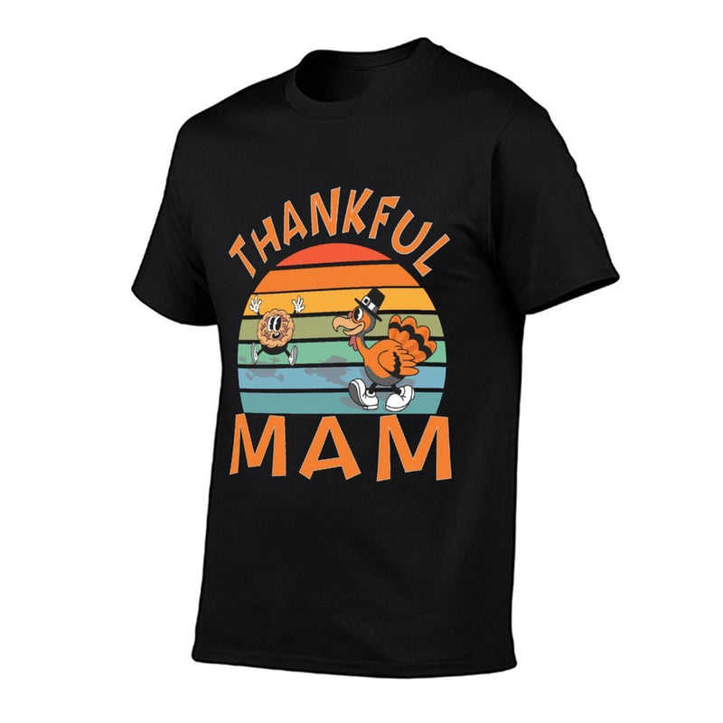 Mam Funny Family Thanksgiving Party  Ribbed Collar T-Shirt