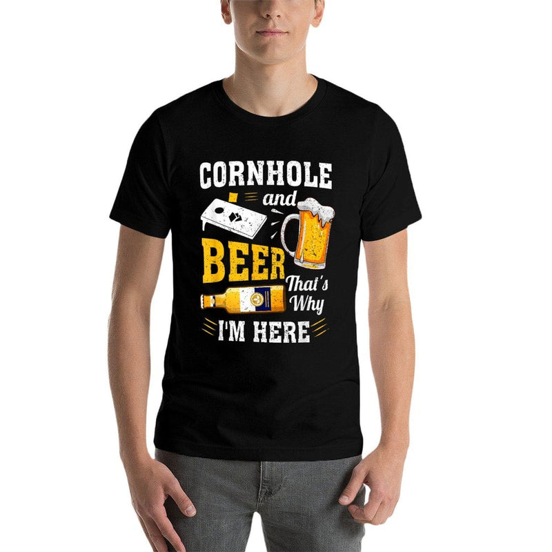 Cornhole And Beer Thats Why Im Here Funny Corn Hole  Moisture-wicking T-Shirt