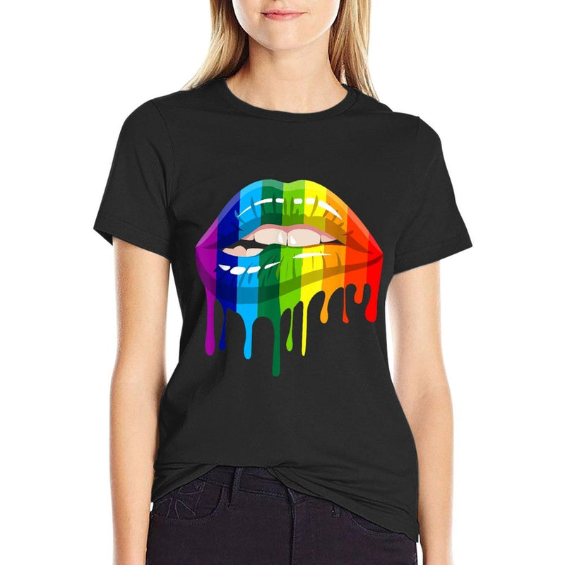 LGBT Rainbow Lip Gay Pride  Graphic-printed T-Shirt