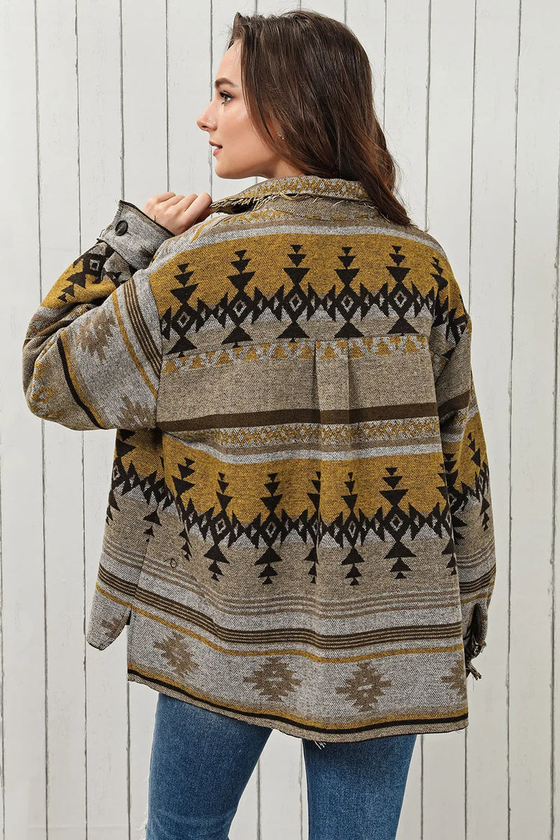 Heather Southwestern Print Light Jacket