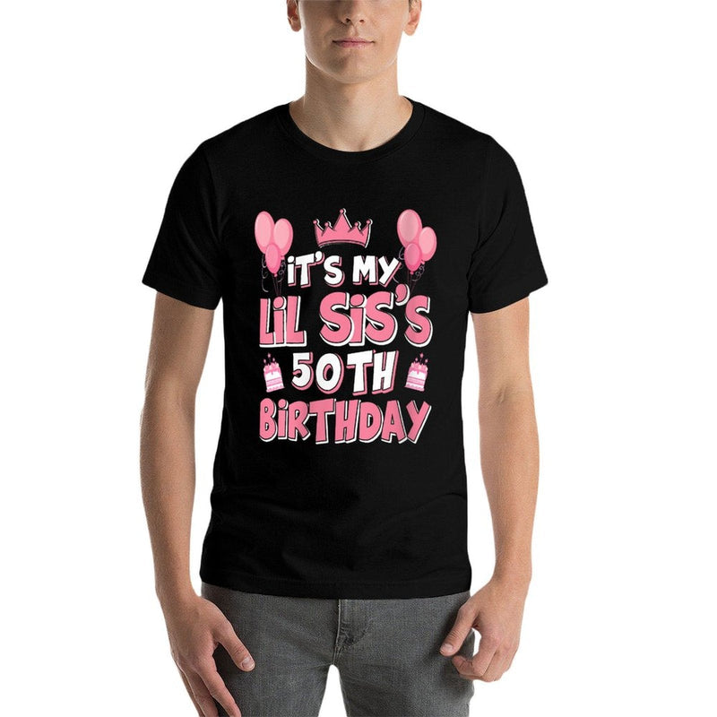 Womens Balloons It's My LIL SIS's 50th Birthday 1975 50 Years Old  Breathable T-Shirt