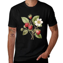 Summer Flower Strawberries Nature Lover Floral Wildflower  Quick-drying T-Shirt