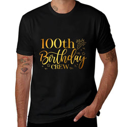 100th Birthday Crew 100 Years Old Bday Matching Group Party  Rolled Sleeves T-Shirt
