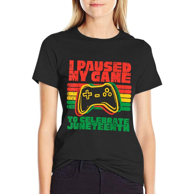 I Paused My Game To Celebrate Juneteenth Black Kids Boys Men  Heathered Texture T-Shirt