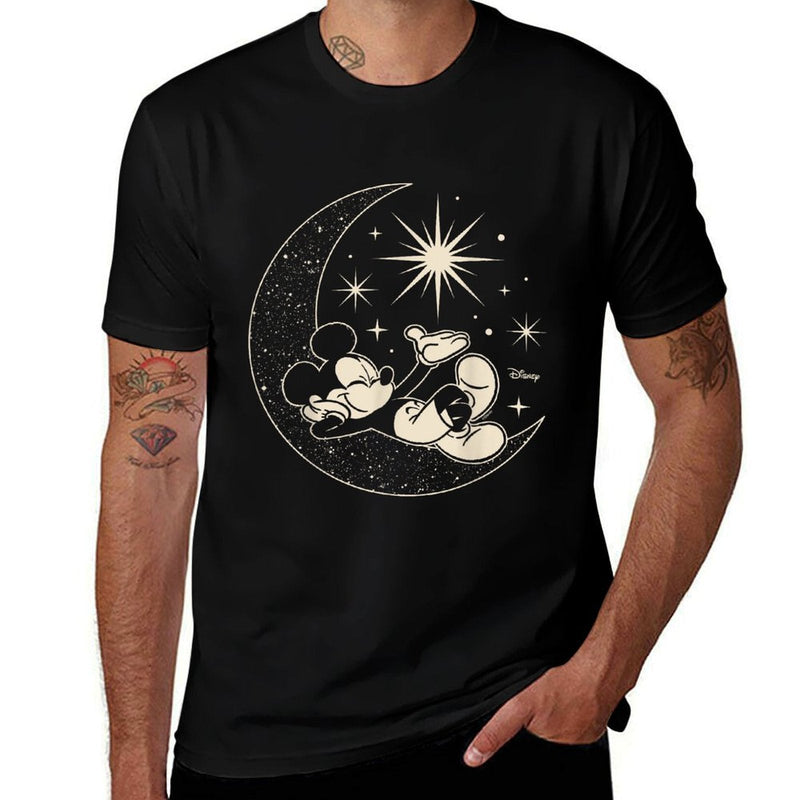 Mickey Mouse - Celestial Moon  Fade-proof Color T-Shirt
