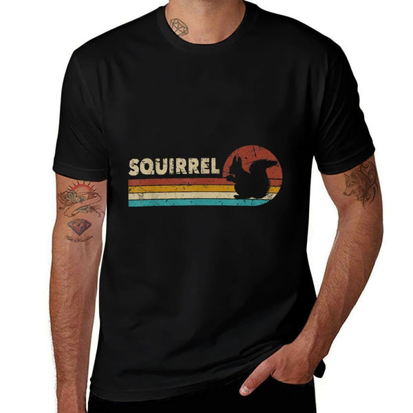 Squirrel Vintage Men Women Kids Boys Girls Funny Retro  Tagless Design T-Shirt
