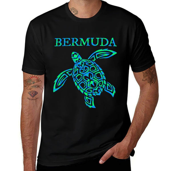 Bermuda Sea Turtle Girls Boys Travel Souvenir Mens Womens  Polyester Blend T-Shirt